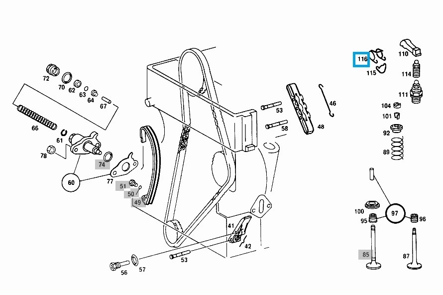 rocker arm spring A1809931225 Engine rocker arm spring W180 W121 W110 W111 W114 W115 W108 W109