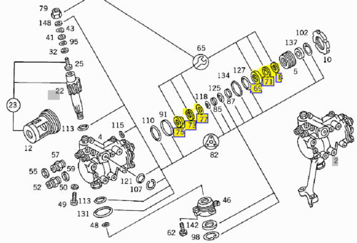 Mercedes Benz steering gear kit W107 W114 W115 W116 W123 W126