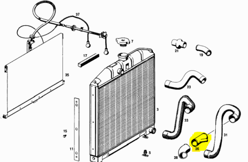 A1105000191 Mercedes Radiator water Distributor Pipe VERTEILERROHR W110 W111