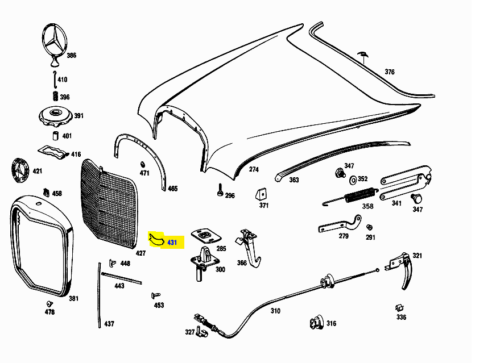 57-3.png Mercedes Benz Grill lockes Holding spring W121 W120 W111 W112 W110 W115 W108 114