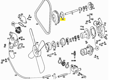 Mercedes Benz Water pump repair kit HUB PULLEY W180 W120 W121 W110 W111 W115