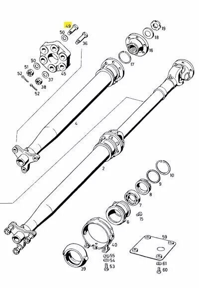Mercedes Benz Propeller shaft bolt Screw W110 W111 W113 W120 W121 W128 W180 W186