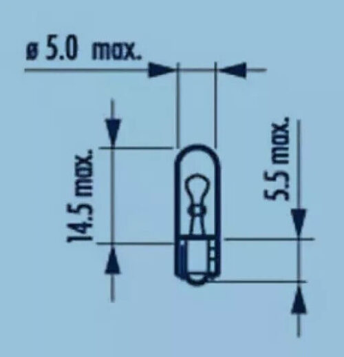 Narva 12V 1,2W W2x4,6d 17032 matt Frosted WEDGE BASE LAMPS instrument light