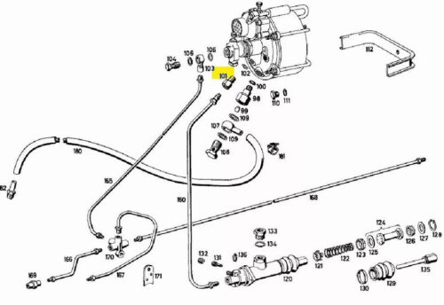 Brake booster to master cylinder screwed nipple at intake A0004230284