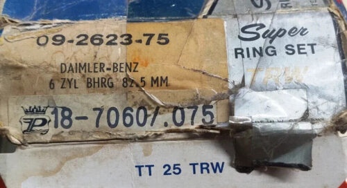 Mercedes Benz cyl 6 engine 81.75MM size 0.75 piston ring 1.75x2.5x4 3rd oversize