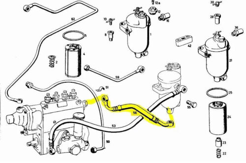 Mercedes Benz fuel line hose A6360780325 W120 M936 M191 M136
