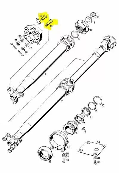 Mercedes Benz Propeller shaft bolt Screw W107 W108 W109 W114 W115 W116 W123 W124