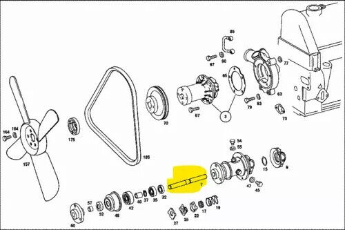 Mercedes Benz Water Pump Shaft A1212010305 M114 M115 M121 M127 M180 M615 M621