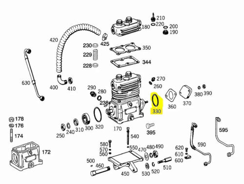 Rubber Gasket Seal ring Air compressor flange A0001310680