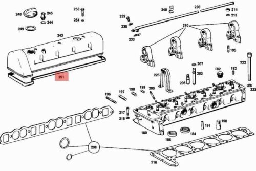 Mercedes Benz M127 M129 M130 M114 W113 W114 Valve cover packing gasket elring