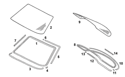 A1166700039 Rear Windshield seal W116