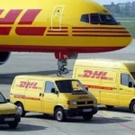 DHL Express global courier and international shipping logistics logo
