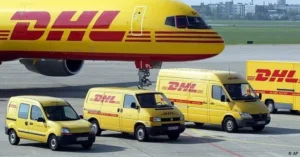 DHL Express global courier and international shipping logistics logo